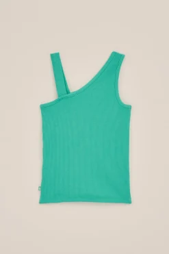 Meisjes one-shoulder top met dessin