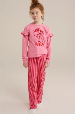 Meisjes pyjamaset met opdruk