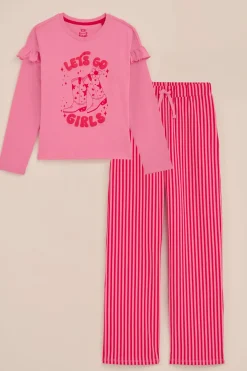 Meisjes pyjamaset met opdruk