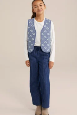Meisjes reversible gilet met jacquard-dessin