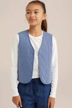 Meisjes reversible gilet met jacquard-dessin