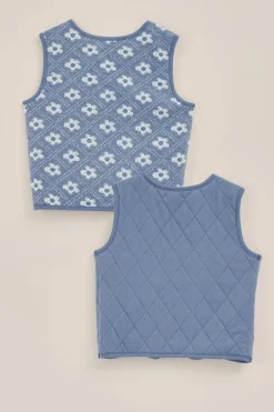 Meisjes reversible gilet met jacquard-dessin