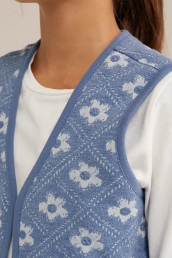 Meisjes reversible gilet met jacquard-dessin