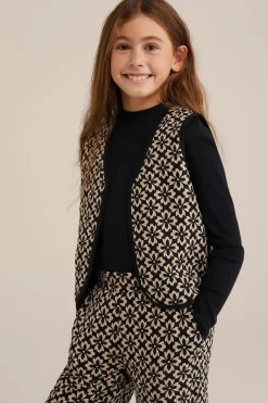 Meisjes reversible gilet met dessin