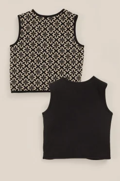 Meisjes reversible gilet met dessin