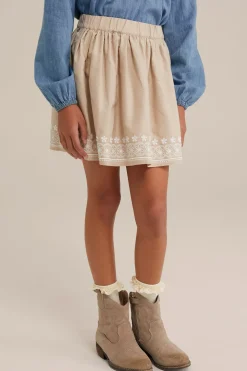 Meisjes rok met embroideries