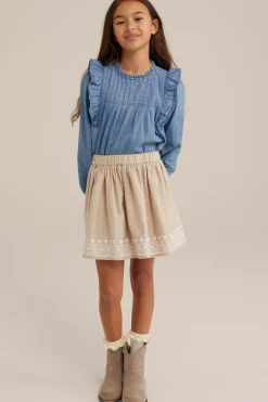 Meisjes rok met embroideries