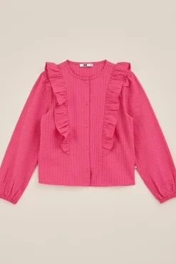 Meisjes seersucker blouse met dessin