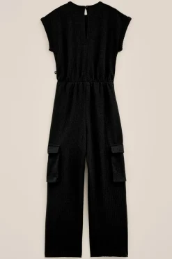 Meisjes seersucker cargojumpsuit