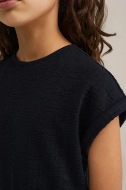Meisjes seersucker cargojumpsuit