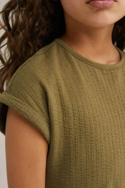 Meisjes seersucker cargojumpsuit