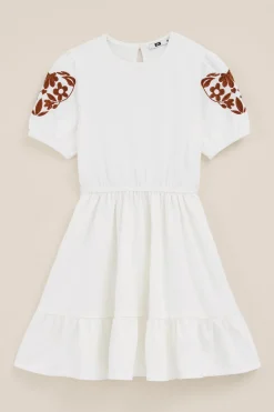 Meisjes seersucker jurk met embroidery