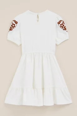Meisjes seersucker jurk met embroidery