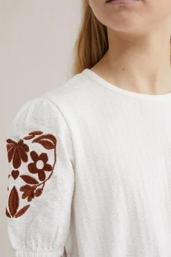 Meisjes seersucker jurk met embroidery