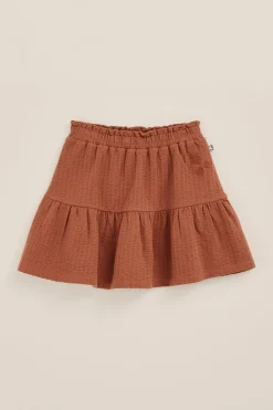 Meisjes seersucker skort met embroidery