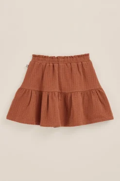 Meisjes seersucker skort met embroidery
