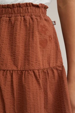Meisjes seersucker skort met embroidery