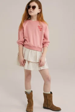 Meisjes seersucker skort met volant