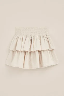Meisjes seersucker skort met volant