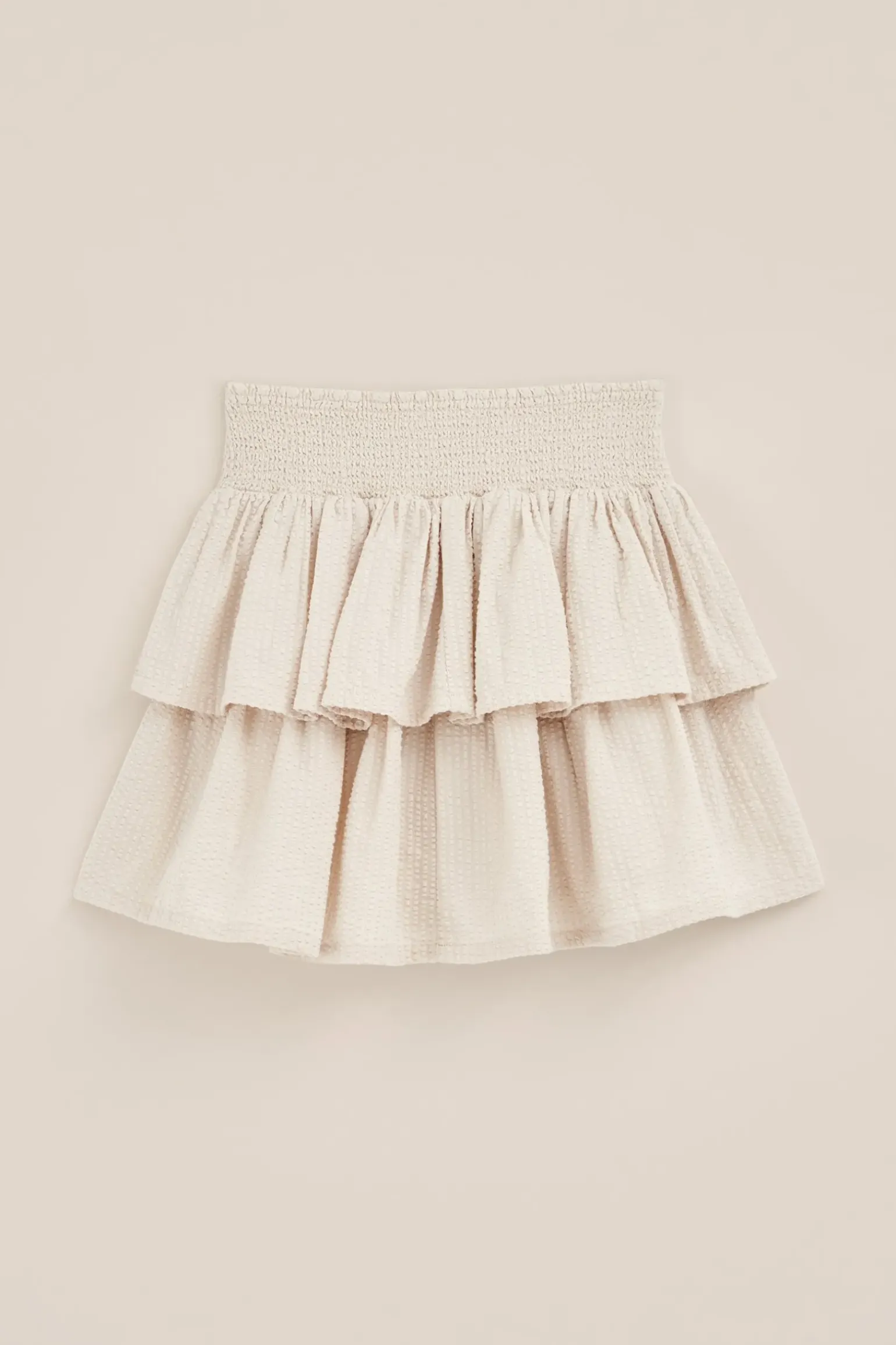 Meisjes seersucker skort met volant