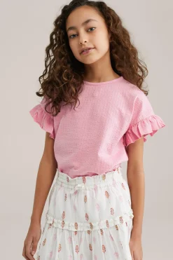 Meisjes seersucker T-shirt