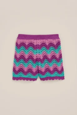 Meisjes short met opengewerkt dessin