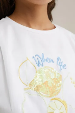 Meisjes singlet met embroidery