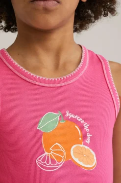 Meisjes singlet met opdruk