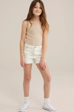 Meisjes singlet van ribstof