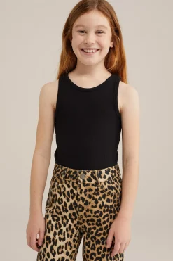 Meisjes singlet van ribstof