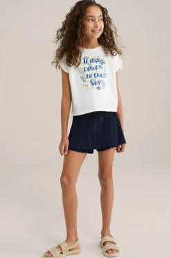 Meisjes skort met structuur