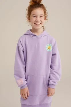 Meisjes SmileyWorld&reg; sweatjurk met opdruk