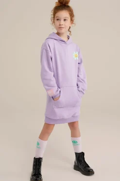 Meisjes SmileyWorld&reg; sweatjurk met opdruk