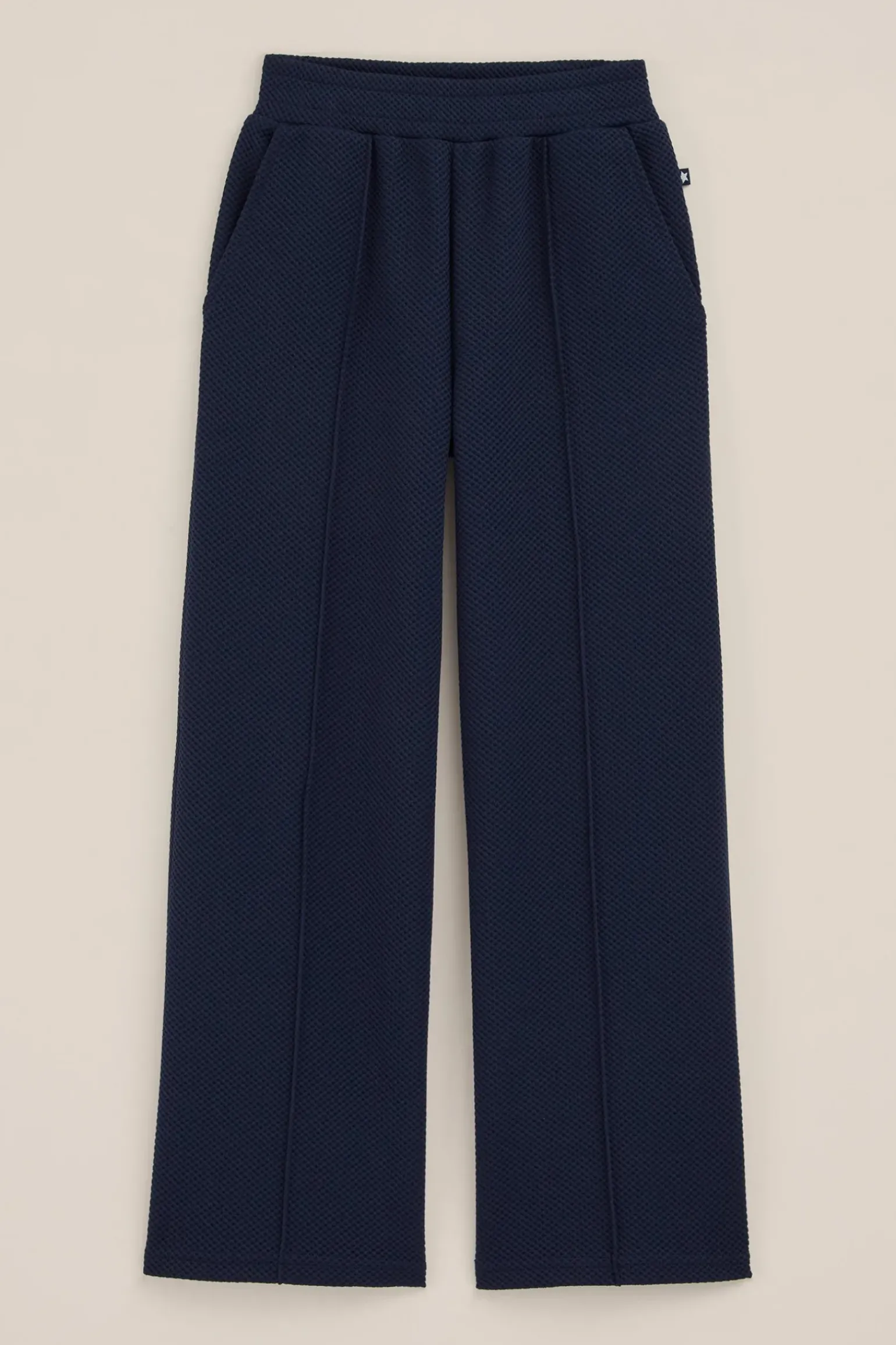 Meisjes straight fit broek met structuur