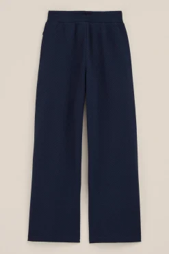 Meisjes straight fit broek met structuur