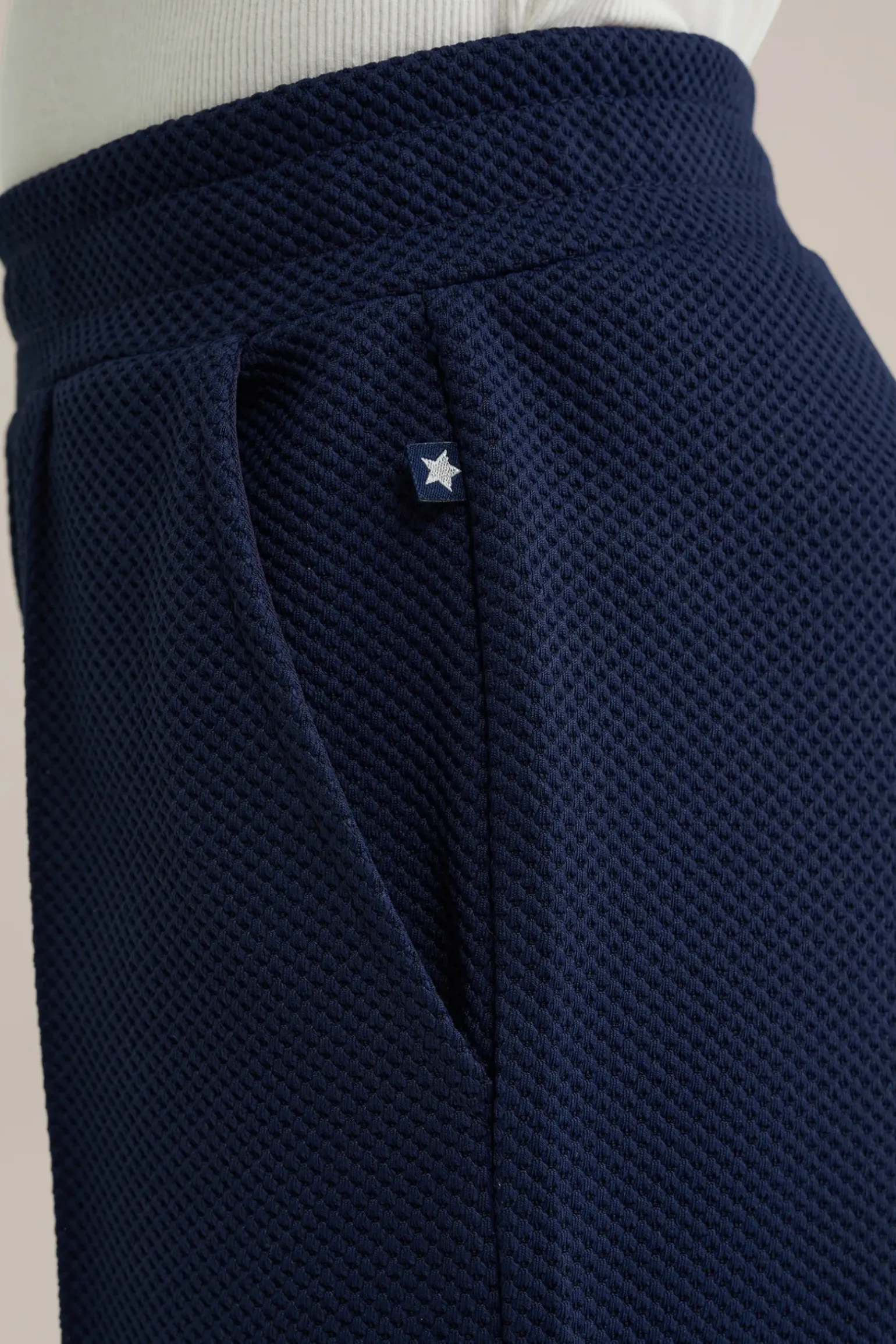 Meisjes straight fit broek met structuur
