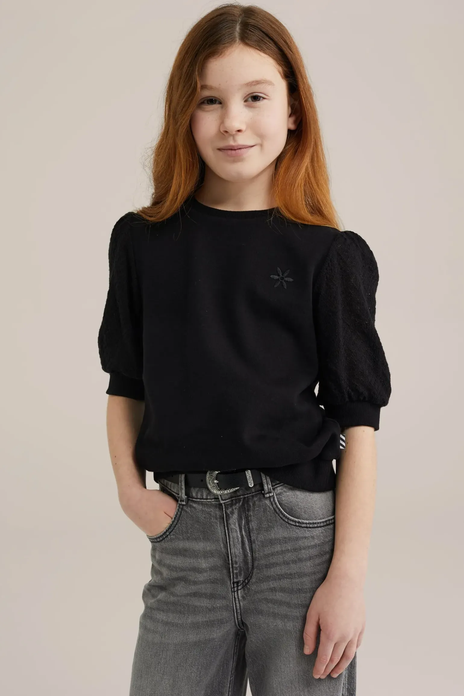 Meisjes sweater met structuur