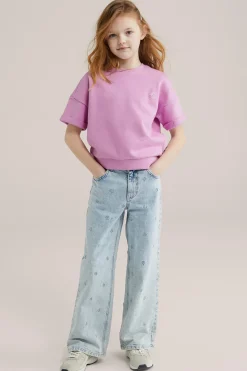 Meisjes sweat t-shirt met embroidery