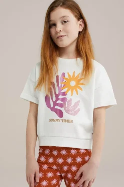 Meisjes sweat t-shirt met opdruk