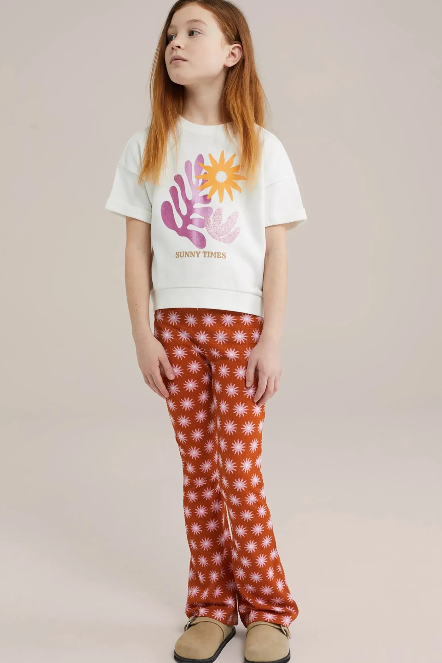 Meisjes sweat t-shirt met opdruk