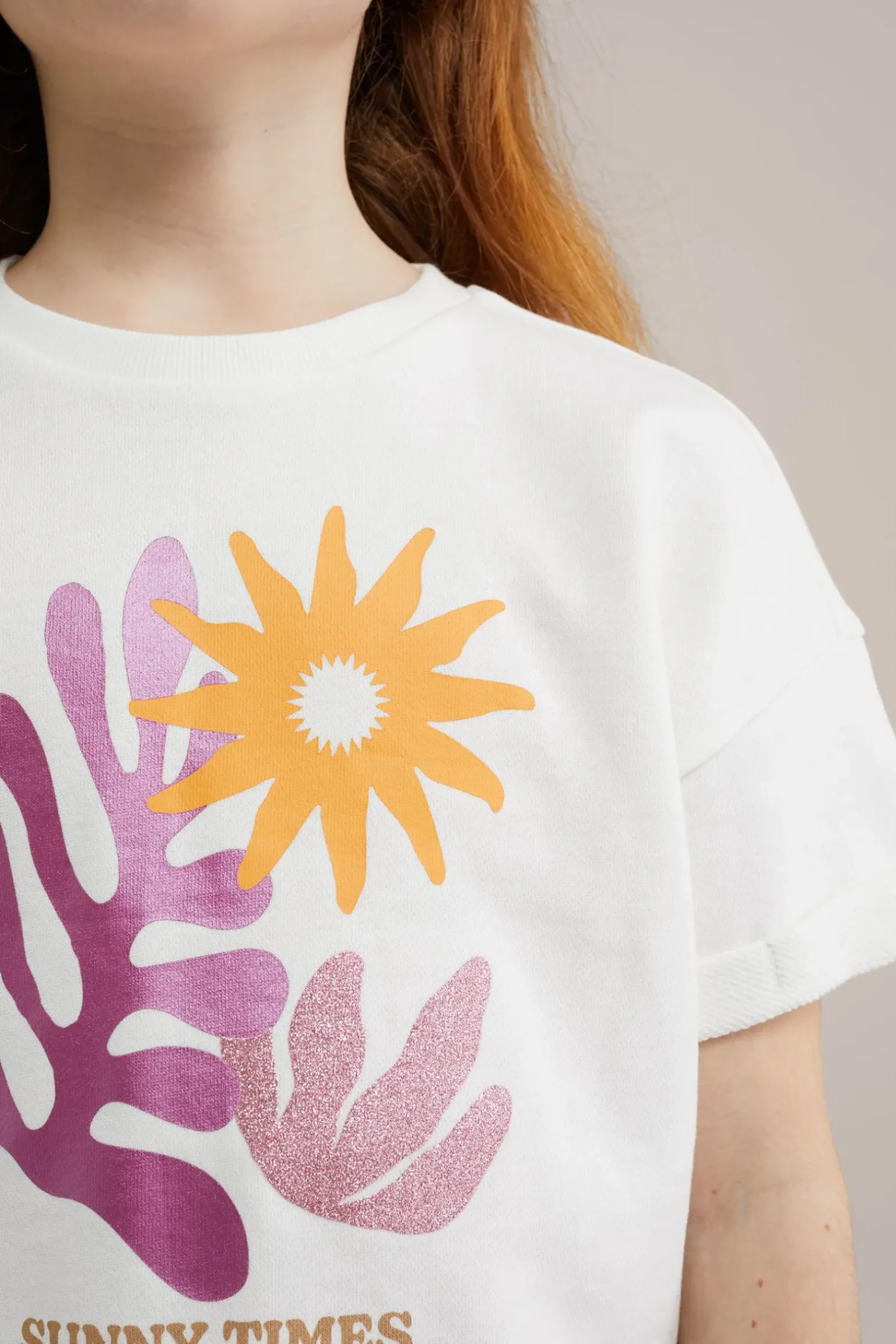 Meisjes sweat t-shirt met opdruk