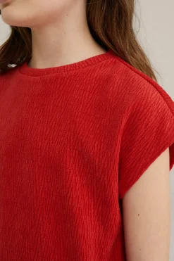 Meisjes sweat t-shirt met structuur