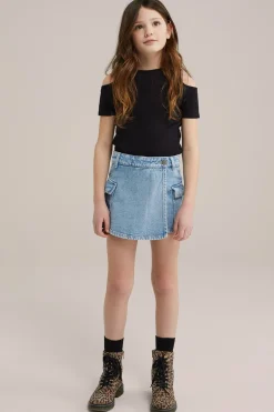 Meisjes top met rib structuur