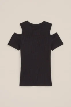 Meisjes top met rib structuur