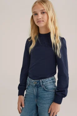 Meisjes T-shirt met gesmokt detail