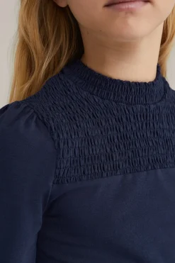 Meisjes T-shirt met gesmokt detail