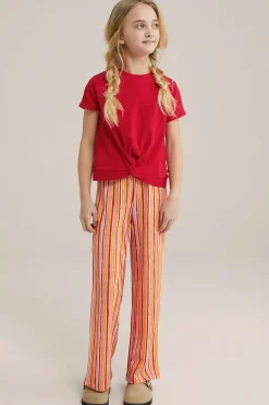 Meisjes T-shirt met knoopdetail