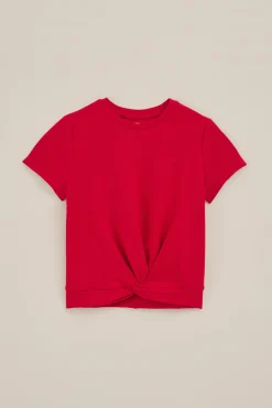 Meisjes T-shirt met knoopdetail