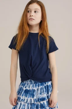 Meisjes T-shirt met knoopdetail