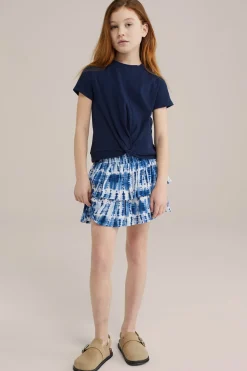 Meisjes T-shirt met knoopdetail